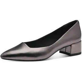 TAMARIS Damen Pumps Leder Blockabsatz bequem; Pewter, EU 37