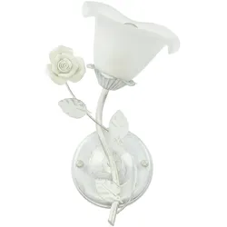 Licht-Erlebnisse Wandleuchte Shabby Blumen Creme Weiß Landhaus