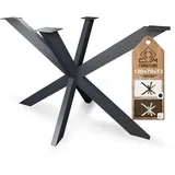 CM Furniture Spider Tischgestell I Stahl Pulverbeschichtet I Tischbeine für Esstisch Couchtisch I Tischkufen Tischfusse Möbelfüße aus Metall - H72 x B70 x L120 cm - Anthracit