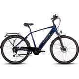 Saxonette E-Bike Deluxe Sport Man, 9 Gang Shimano Alivio Schaltwerk, Kettenschaltung, Mittelmotor, 418 Wh Akku blau 54 cm