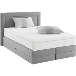 Boxspringbett, grau, B:155cm L:210cm, WESTFALIA SCHLAFKOMFORT, Komplettbetten, Boxspringbett, wahlweise mit Bettkasten und Topper