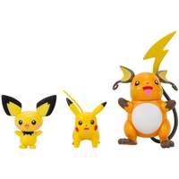 Pokémon Pokemon PKW2778 Select 3er-Pack mit Pichu Pikachu und 7,6 cm Raichu Battle Figuren, Evolution Multipack-Stil 2
