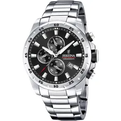 Chronograph FESTINA "Chronograph Sport, F20463/4", silber (silberfarben), Armbanduhren, Herren, Armbanduhr, Quarzuhr, Herrenuhr, Stoppfunktion, Edelstahlarmband