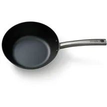 Skottsberg Wok Carbonstahl, 24 cm Durchmesser, Edelstahlgriff,