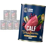 John Dog ADULT Kalbfleisch mit Preiselbeeren 6x 400g Dose