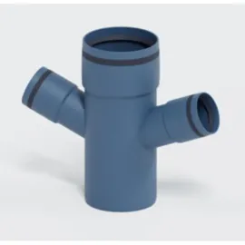 POLOPLAST Polo Kal Xs Doppelabzweig Dn 90/50/50, 67,5 Grad, Horizontal