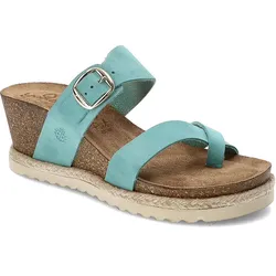 Blaue Pantoletten Yokono Bequeme Lederschuhe Mit Keilabsatz, 41