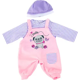 Bayer Puppenkleidung Latzhose Hund lila/rosa (84683AA)