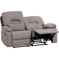 2-Sitzer Sofa Polsterbezug taupe verstellbar BERGEN