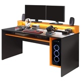 Forte Tezaur Gaming Desk mit RGB-Beleuchtung schwarz/orange