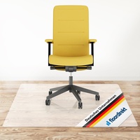 Floordirekt Bodenschutzmatte für Hartböden - Neo - halbtransparente Bürostuhlunterlage Bodenmatte Stuhlunterlage - Stärke: 1,5 mm (Halbtransparent, 114 x 100 cm)