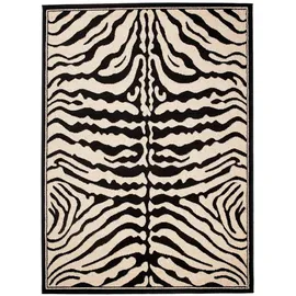 Tapiso Atlas Kurzflorteppich 80 x 150 cm Schwarz/Creme