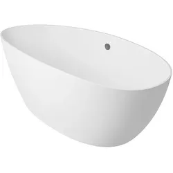 Badewanne EBBA 1700 x 620 x 770 mm Überlauf rechts, Inhalt 250 l, Mineralguss, weiß - 93 045 60