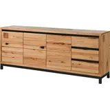 MASSIVMOEBEL24.DE Sideboard 210 x 85 x 45 cm Schwarz
