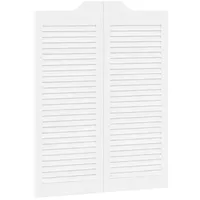 VidaXL Schwingtüren Lamellen-Design 1-Paar Weiß 100x80 cm