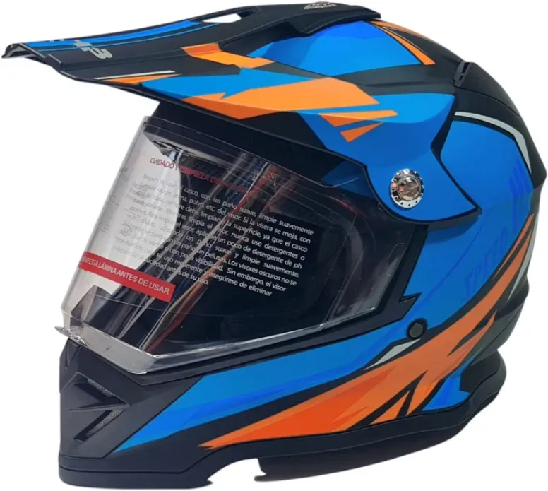 Cross-Helm für Motorrad, Schwarz mit Blau, matt, Größe L Nr. 296