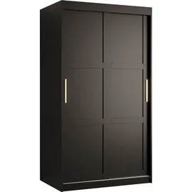 Mirjan24 Schwebetürenschrank Riflo Ramiro 100 x 200 x 62 cm Schwarz/Gold