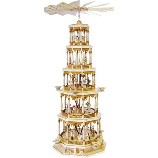 Erzgebirgische Volkskunst Richard Glässer GmbH Tischpyramide Christi Geburt Natur Spielwerk Pyramide Erzgebirge NEU 14745