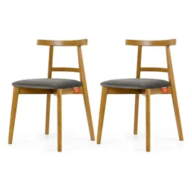 Konsimo Holzstuhl LILIO grau Eiche 2er Set