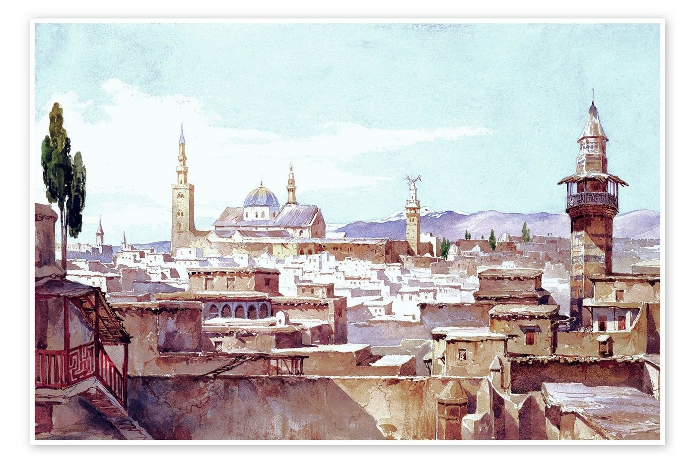 Posterlounge Poster Charles Pierron, Ansicht von Damaskus, Malerei 60 cm x 40 cm