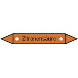 Rohrleitungskennzeichen Zitronensäure - 33000x120 mm Folie selbstklebend