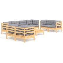 vidaXL Garten-Lounge-Set 9-tlg. grau
