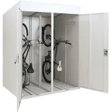 MCW Fahrradgarage, Metall, 213x158x125 cm, abschließbar, Hellgrau