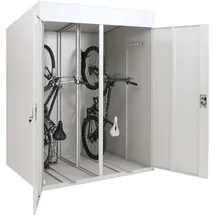 MCW Fahrradgarage, Metall, 213x158x125 cm, abschließbar, Hellgrau
