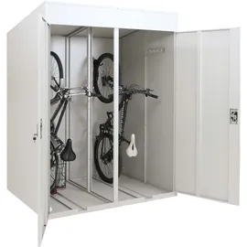 MCW Fahrradgarage, Metall, 213x158x125 cm, abschließbar, Hellgrau