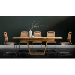 Essgruppe PLACES OF STYLE "Pinot & Pisa", braun (eiche, braun), 7tlg. Set, Sitzmöbel-Sets, bestehend aus dem Tisch »Pinot« und den Stühlen »Pisa« (5 oder 7tlg.)