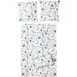 Erwin Müller Perkal-Seersucker Bettwäsche blau-weiß | 155x200 cm)