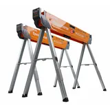 Bora Portamate Speedhorse Arbeitsböcke klappbaren Beinen, Metallplatte für 2x4, Arbeitsbock x 2, PM-4500T, Orange/Abendrot im Zickzackmuster (Sunset Chevron)