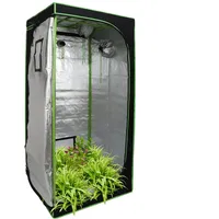 Fiqops Growzelt, 600D Oxford 80x80x180cm Grow Tent, Grow Box mit Beobachtungsfenster Lichtdicht und Wasserdicht Growschrank, Luftig Gewächshaus Growroom für Homegrowing, Indoor-Anbau