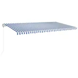 vidaXL Markise Automatisch 600x350 cm Blau und Weiß