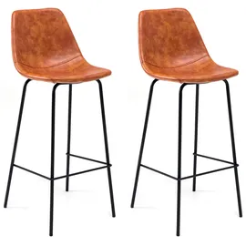 Happy Garden Vintage-Barhocker Lucien 75 cm Cognac
