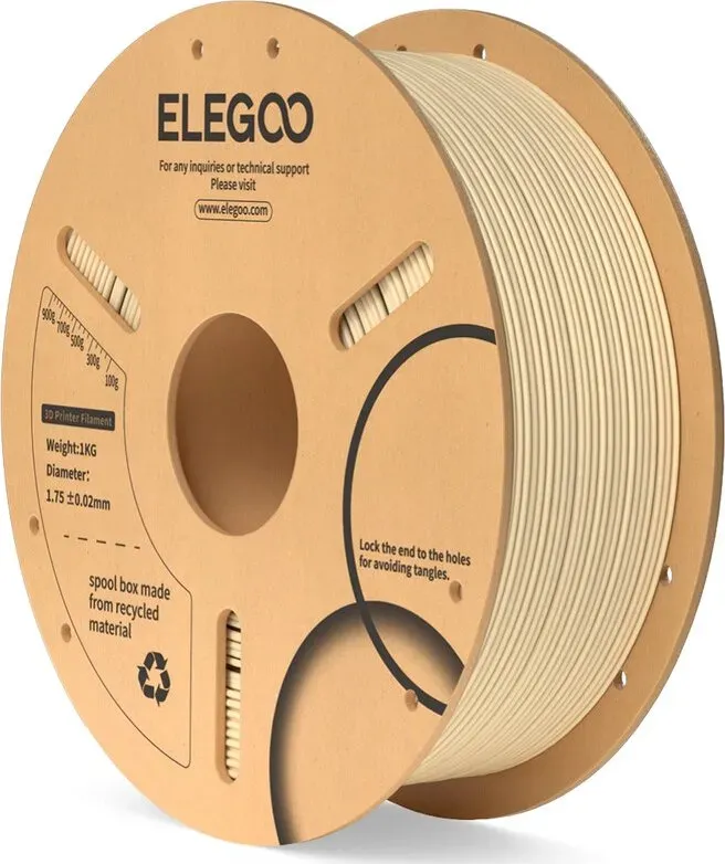Elegoo PLA Filament, 1 kg, Papierspule, Beige
