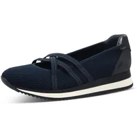 Jana Damen Ballerinas mit Riemen Vegan, Blau (Navy), 39