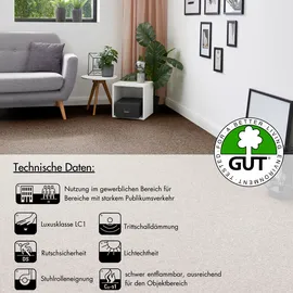 Andiamo Teppichboden ANDIAMO "Invita, Nadelvlies, Gesamthöhe 5 mm, Luxusklasse LC1", beige, B:200cm L:300cm, Kunstfaser, Teppiche, melierte Optik, Breite 200 cm oder 400 cm, robust & strapazierfähig