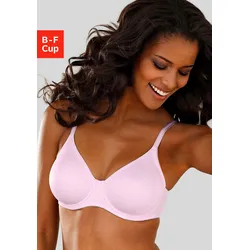 T-Shirt-BH LASCANA "perfect basic", Damen, Gr. 100, Cup E, rosa (rosé), Microtouch, Obermaterial: 82% Polyamid (TACTEL), 18% Elasthan (LYCRA), Basic, BHs, mit Bügel, ohne Schale, Basic Dessous
