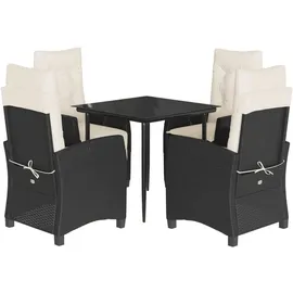vidaXL Garten-Essgruppe 5-tlg. Schwarz