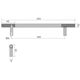 SOTech Möbelgriff G23 160 mm Ø 10 mm