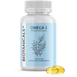 Biotanicals - Omega 3 Kapseln vegan (120 Stück) aus Algen, Softgelkapseln - CO2 neutral & kompostierbar, pflanzlich, DHA zu EPA in 2:1 Verhältnis - Omega 3 Fettsäuren aus Algenöl