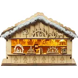 SAICO Weihnachtsmarkthütte 27 cm warmweiß