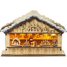 SAICO Weihnachtsmarkthütte 27 cm warmweiß
