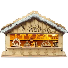SAICO Weihnachtsmarkthütte 27 cm warmweiß