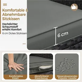 Yaheetech Gartenmöbel Set 4-tlg. Schwarz/Grau