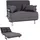 MCW Schlafsessel MCW-K29, Klappsessel Schlafsofa Gästebett Relaxsessel, Liegefläche 186x97cm Stoff (270g/m2) dunkelgrau