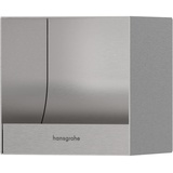 Hansgrohe XtraStoris Original Toilettenpapierhalter, 15,2 x 15,2 x 14,0 cm, gebürsteter Edelstahl gebürstet