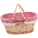 BESPORTBLE Picknickkorb Roter Korb Seegras Wäschekorb Aus Korbgeflecht Spielzeugkorb Für Hunde Kleiner Korb Stroh Tabletts Körbe Ländliche Einrichtung Korb Für Mädchen Weide, 33 * 25 * 13cm