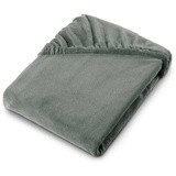 aqua-textil Feelwell Spannbettlaken 140 x 200 cm grau Coral Fleece Spannbetttuch Mikrofaser Laken